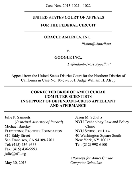 Helping EFF Urge The Courts to Block Copyright Claims in Oracle v. Google API Fight