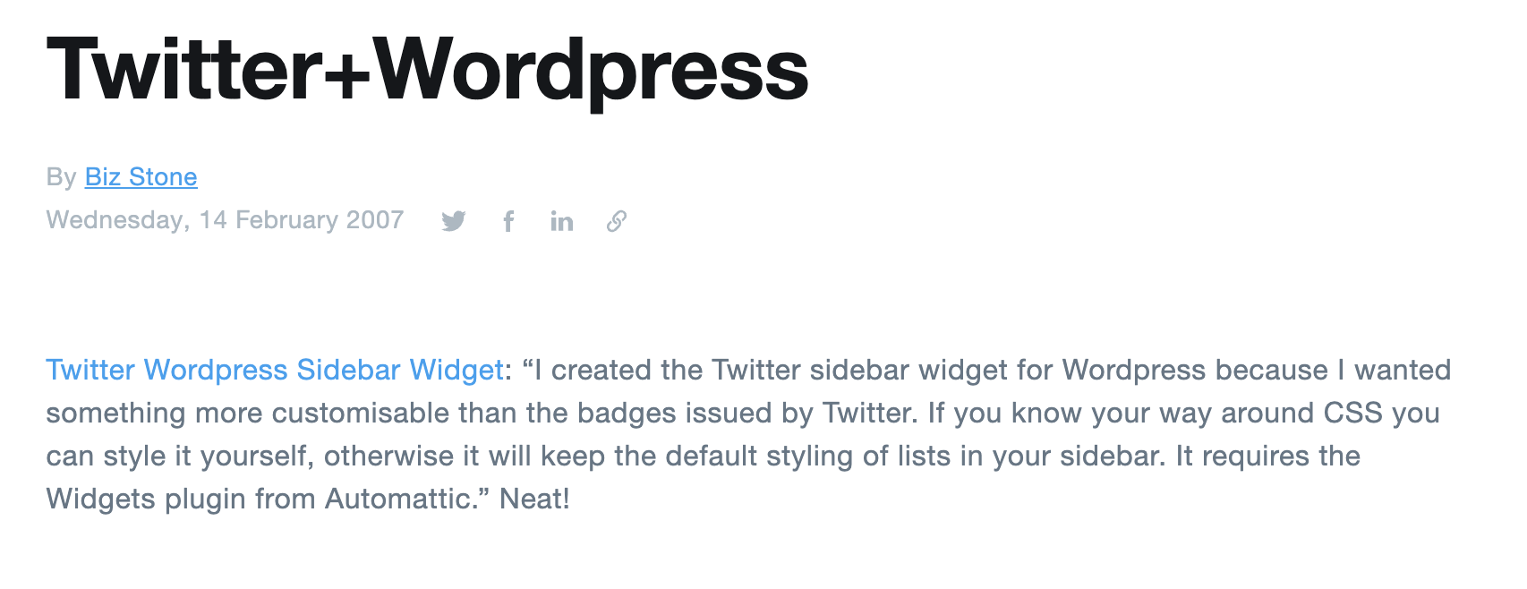Twitter Wordpress