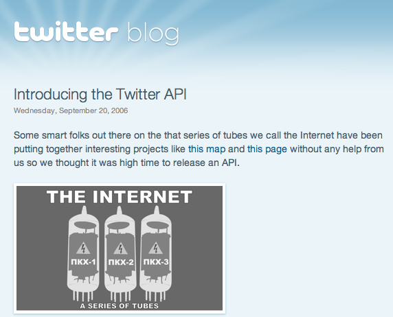 History of APIs - Twitter