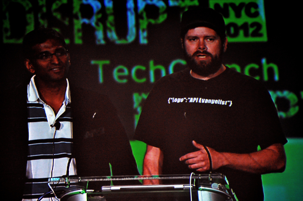 Presenting 5K to Winners of the Techcrunch NYC Hackathon