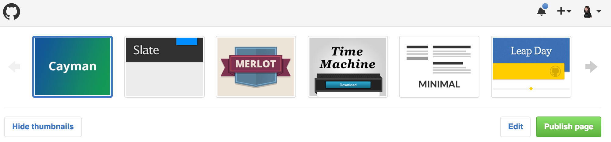 I Wish I Could Select From My Own Templates When Setting Up Github Pages Project Site