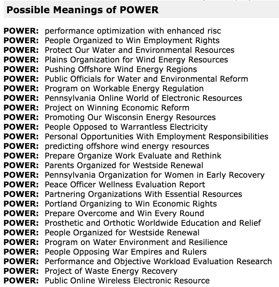 Legacy Power and Control Contained Within The Acronym