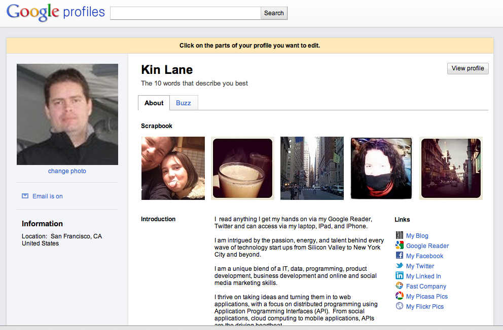 Google Social Network Profile