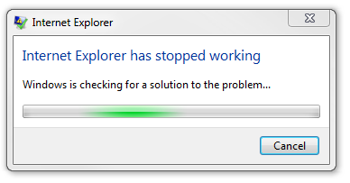 Internet Explorer Has Stopped Working