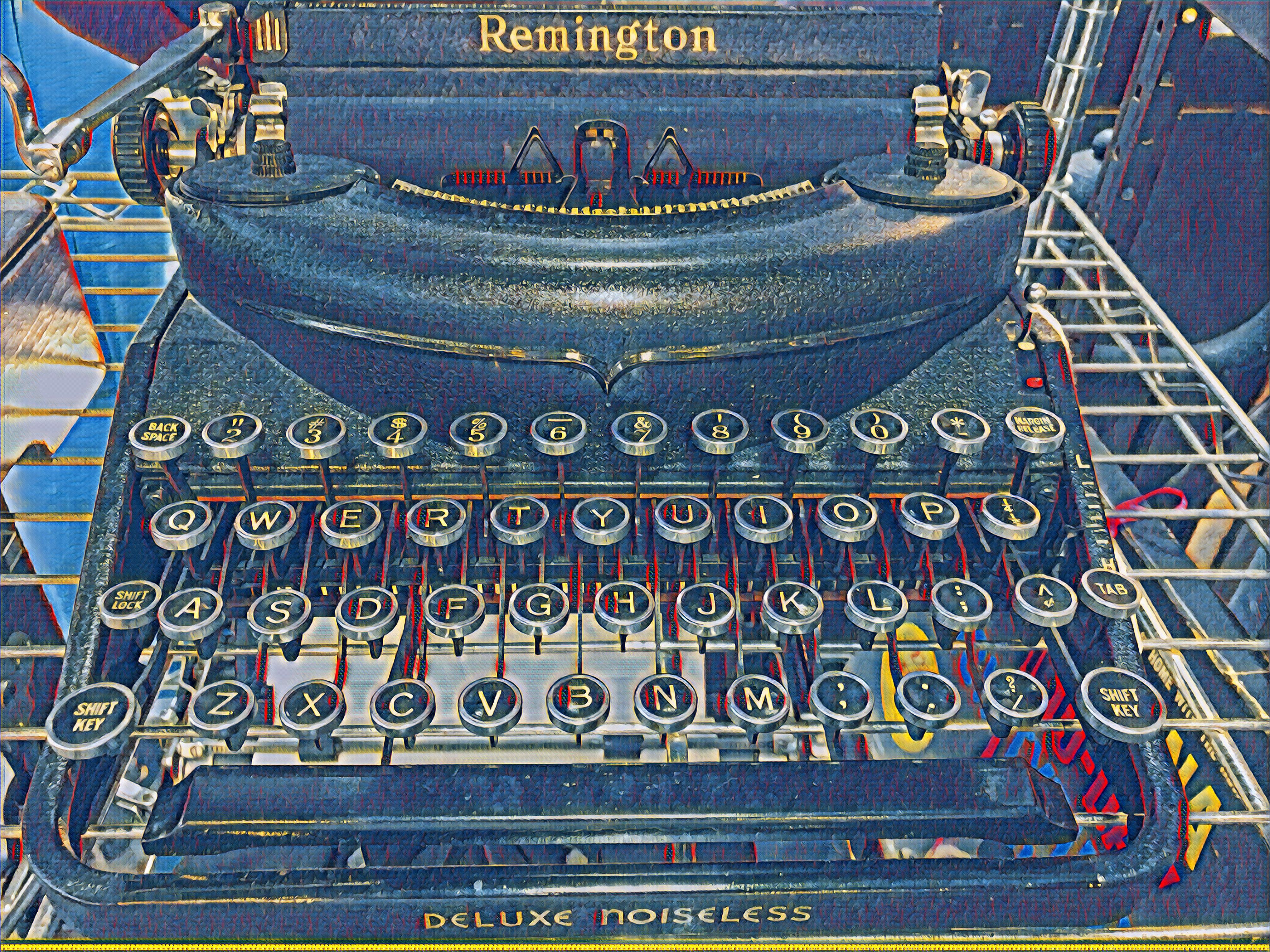 Old Remington typewriter, B.F. Skinner filter