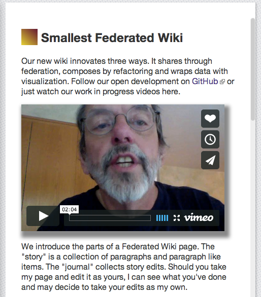 Making More Time To Play With The Smallest Federated Wiki